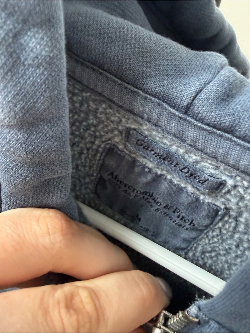Abercrombie & Fitch Slate Blue Sherpa-Lined Hoodie - Picture 2 of 3
